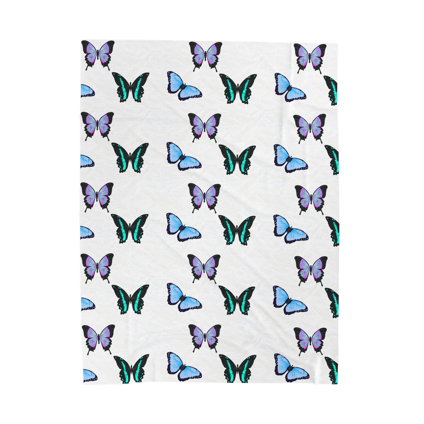 Butterfly Print Velveteen Plush Blanket - Cozy Gift for Kids, Home Decor, Nursery Essential, Spring, Birthday, Butterfly Lovers