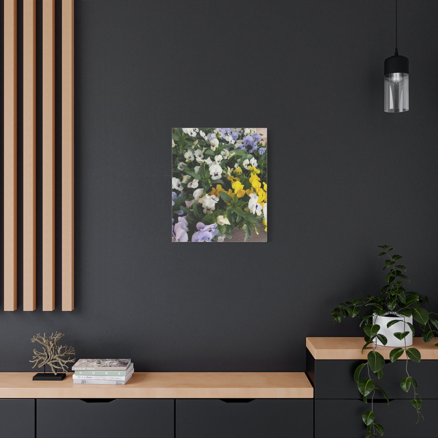 Pansies Floral Canvas Wall Art - Vibrant Pansy Design for Home Decor