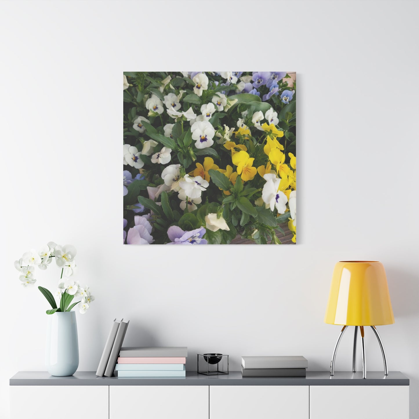Pansies Floral Canvas Wall Art - Vibrant Pansy Design for Home Decor