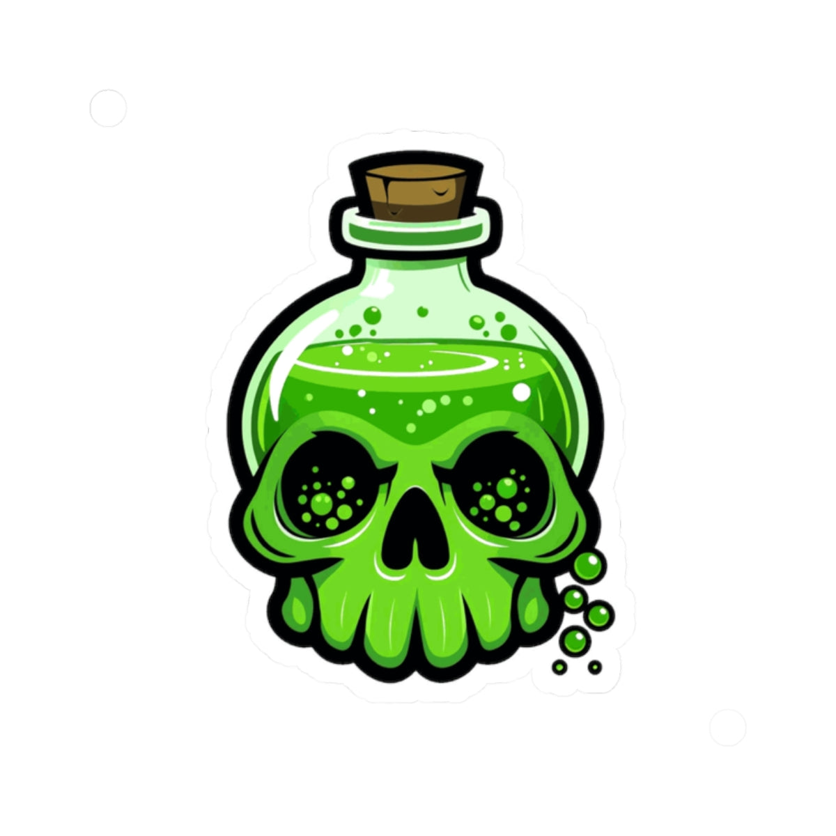 Creepy Potion Skull Kiss-Cut Stickers - Perfect for Halloween and Spooky Decor