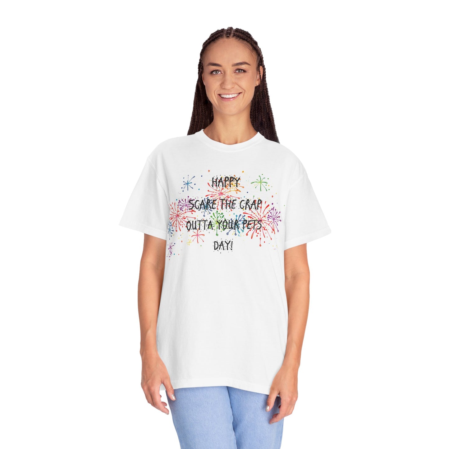 Scare the Crap Outta Your Pets Day Fun Fireworks T-Shirt for 4th of July