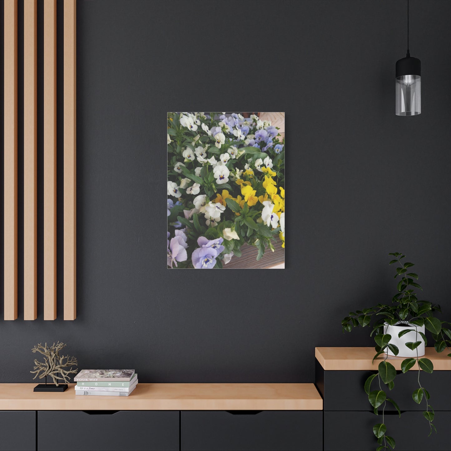 Pansies Floral Canvas Wall Art - Vibrant Pansy Design for Home Decor