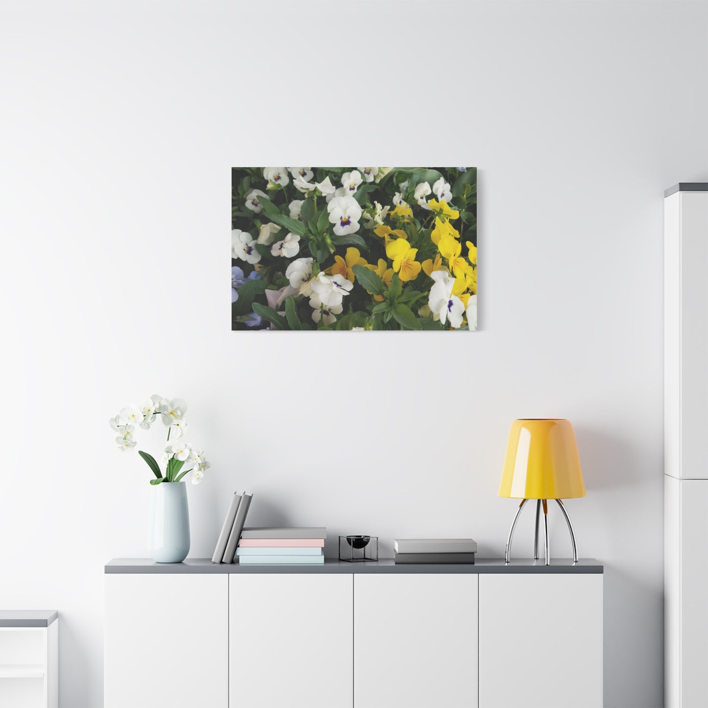 Pansies Floral Canvas Wall Art - Vibrant Pansy Design for Home Decor