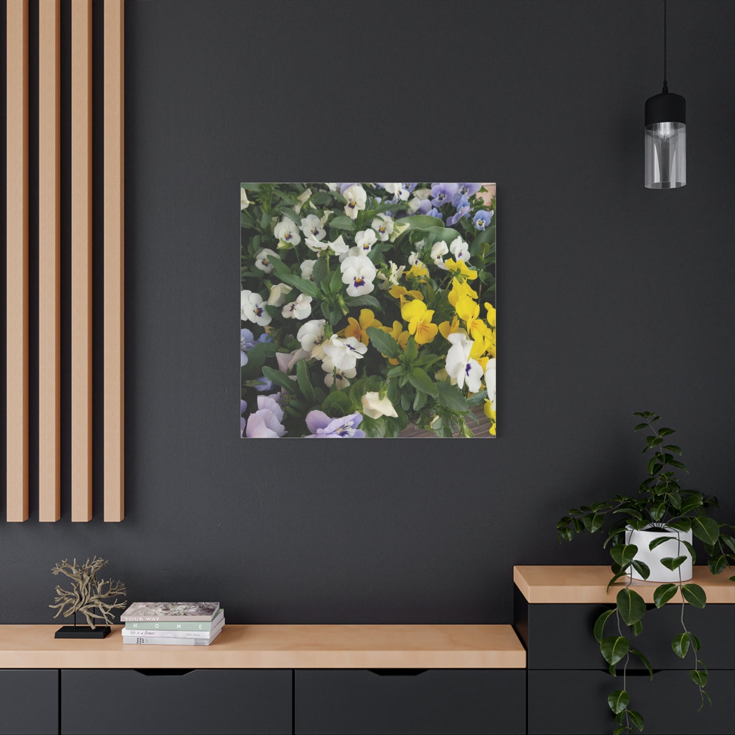 Pansies Floral Canvas Wall Art - Vibrant Pansy Design for Home Decor