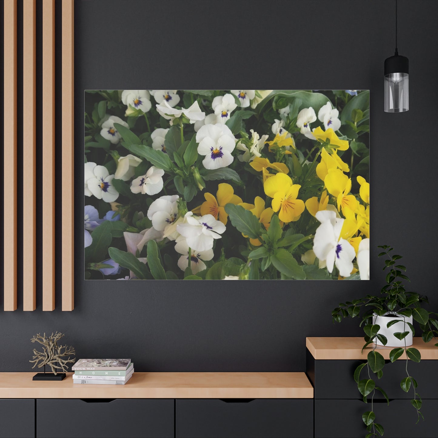Pansies Floral Canvas Wall Art - Vibrant Pansy Design for Home Decor