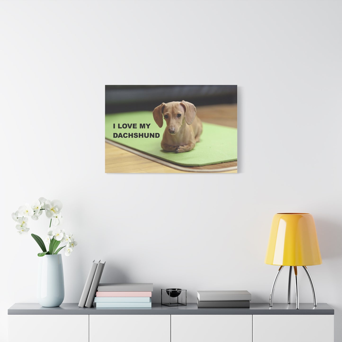 I Love My Dachshund Canvas Print, Pet Lover Wall Art, Dog Decor, Animal Wall Hanging, Home Decoration, Gift for Dachshund Owners