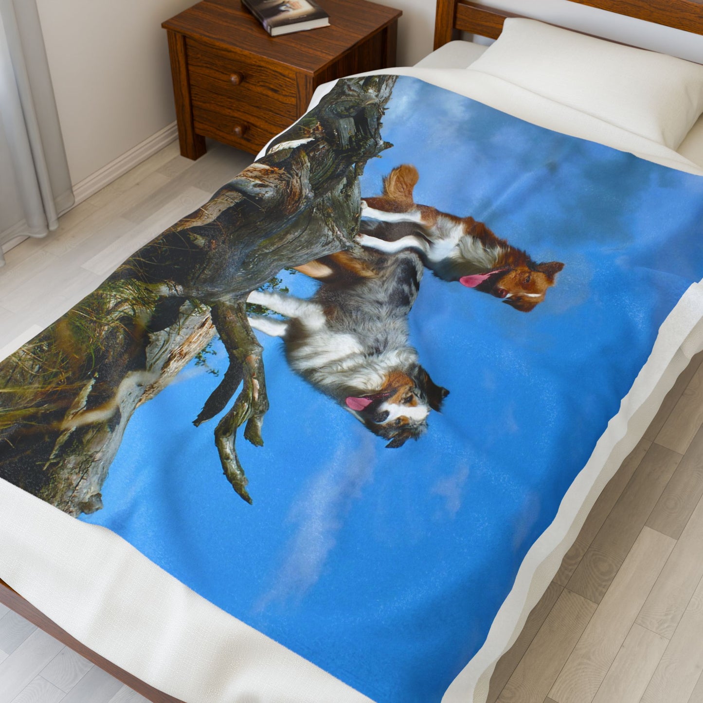 Australian Shepherd Group Cozy Dog Lover's Velveteen Plush Blanket with Pet Designs, Perfect for Gifts, Home Decor, Dog-Themed, Friends & Family Snuggles