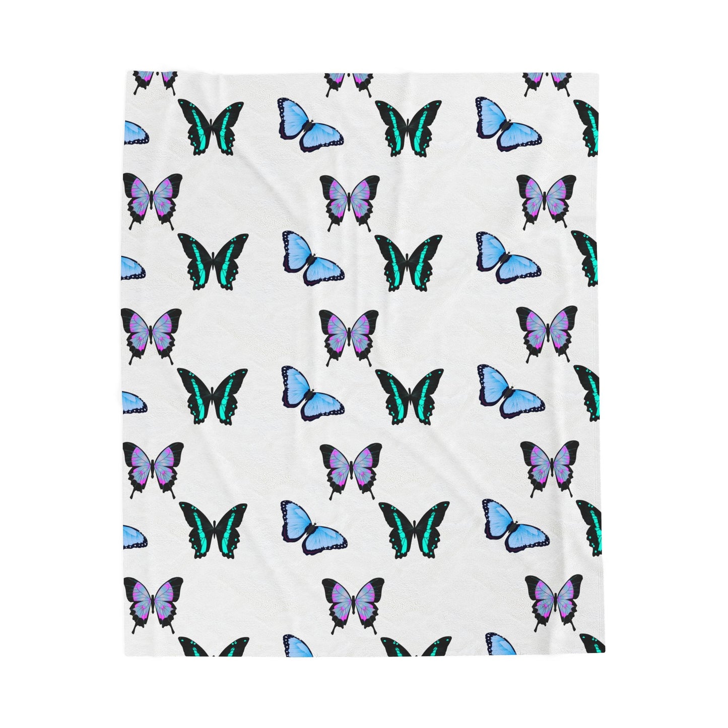 Butterfly Print Velveteen Plush Blanket - Cozy Gift for Kids, Home Decor, Nursery Essential, Spring, Birthday, Butterfly Lovers