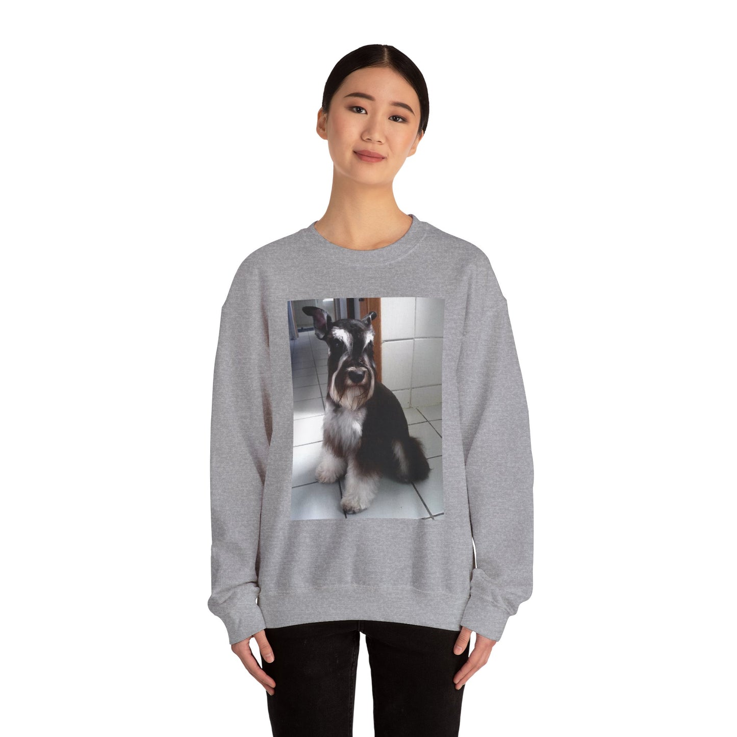 Miniature Schnauzer Sitting Warm & Whimsical Dog Lover's Crewneck Sweatshirt | Pet-Themed Gift, Cozy Loungewear, Perfect for Birthdays & Holidays