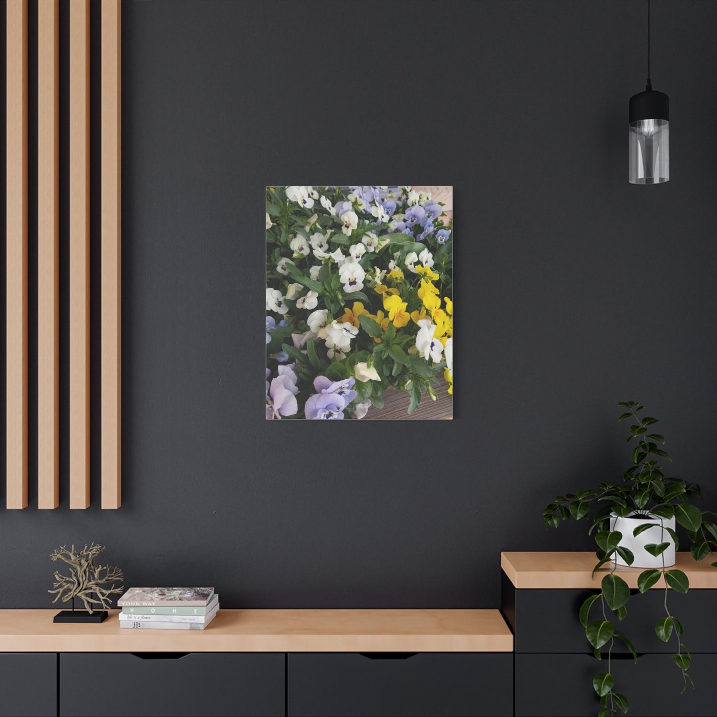 Pansies Floral Canvas Wall Art - Vibrant Pansy Design for Home Decor
