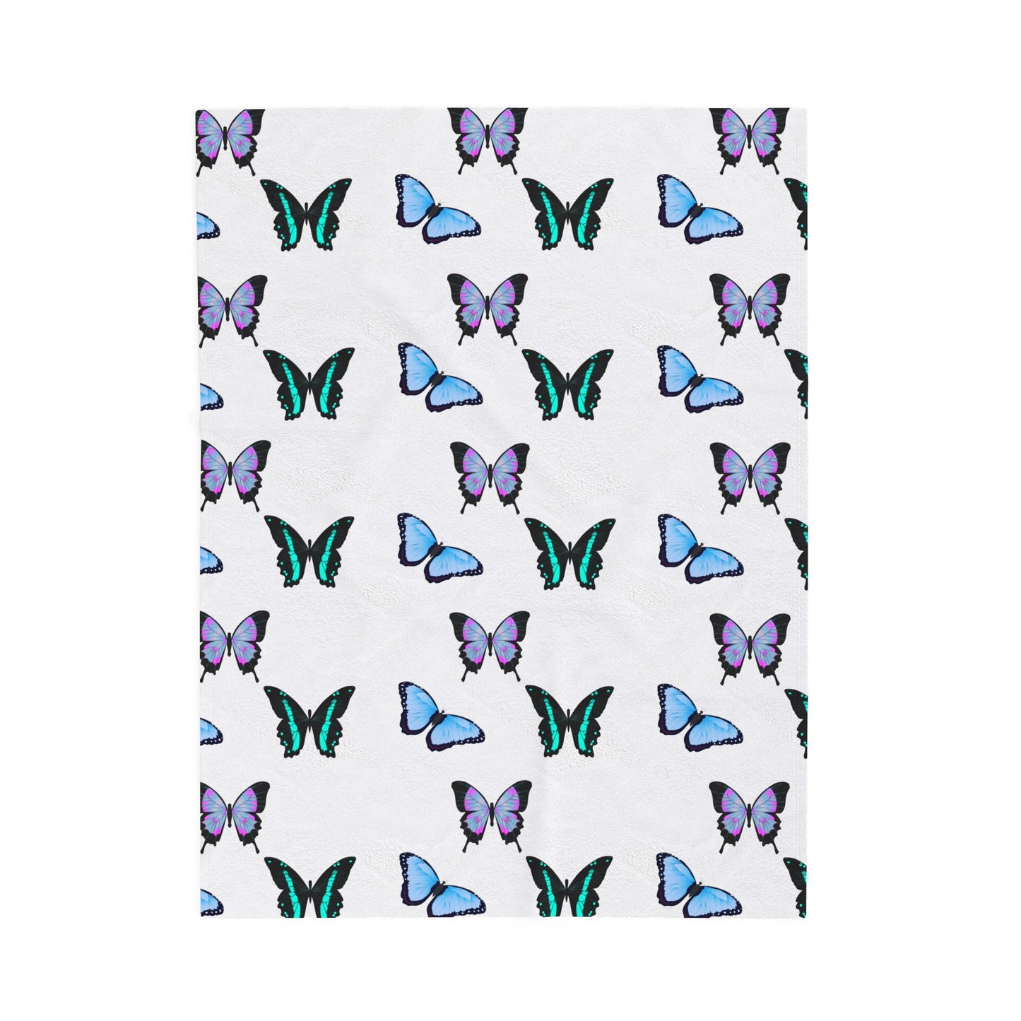 Butterfly Print Velveteen Plush Blanket - Cozy Gift for Kids, Home Decor, Nursery Essential, Spring, Birthday, Butterfly Lovers