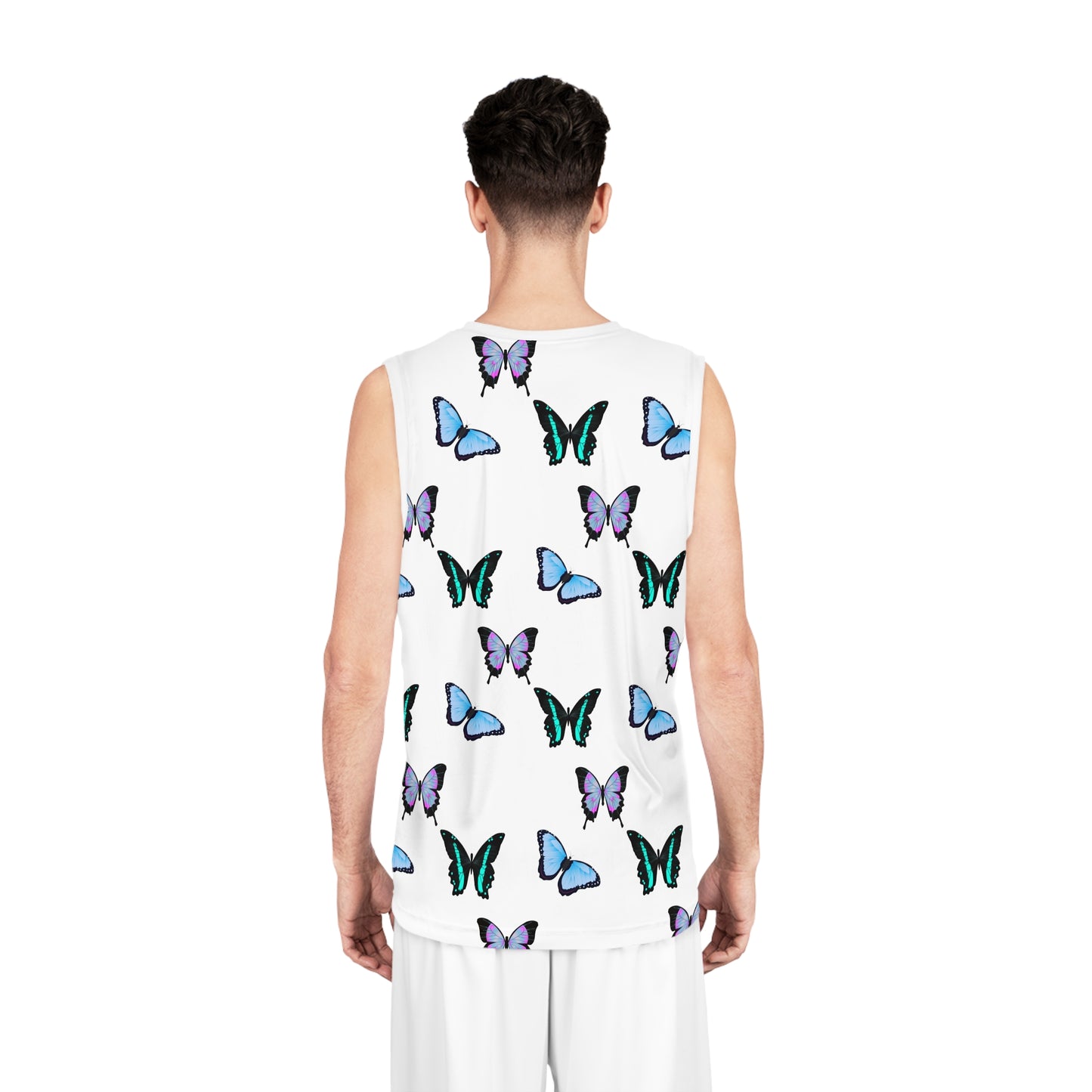 Butterfly Dreams Basketball Jersey, AOP Sportswear, Gym Apparel, Unique Gift for Athletes, Summer Fashion, Vibrant Eco-Friendly Tops