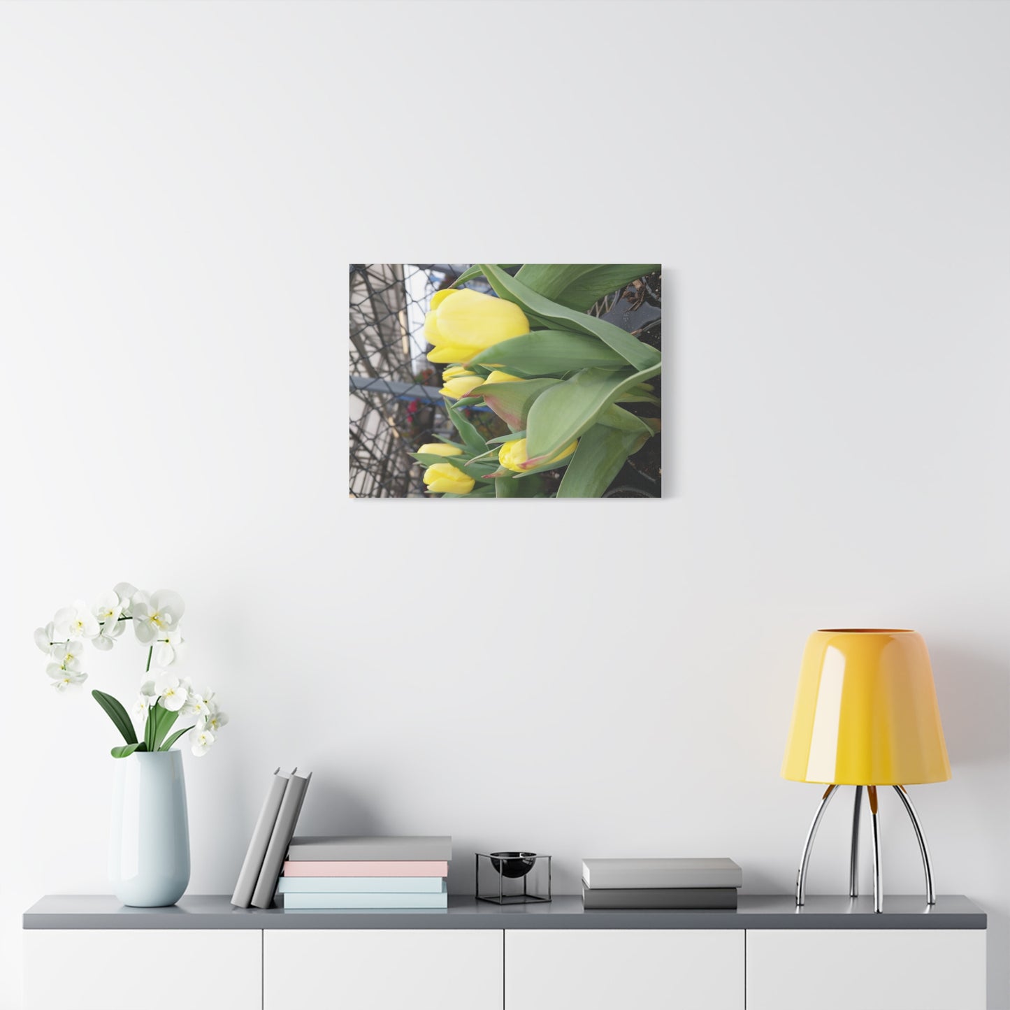 Yellow Tulip Stretched Canvas Art - Vibrant Floral Decor for Home & Gifts