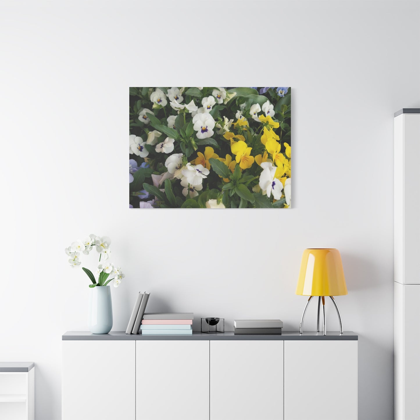 Pansies Floral Canvas Wall Art - Vibrant Pansy Design for Home Decor