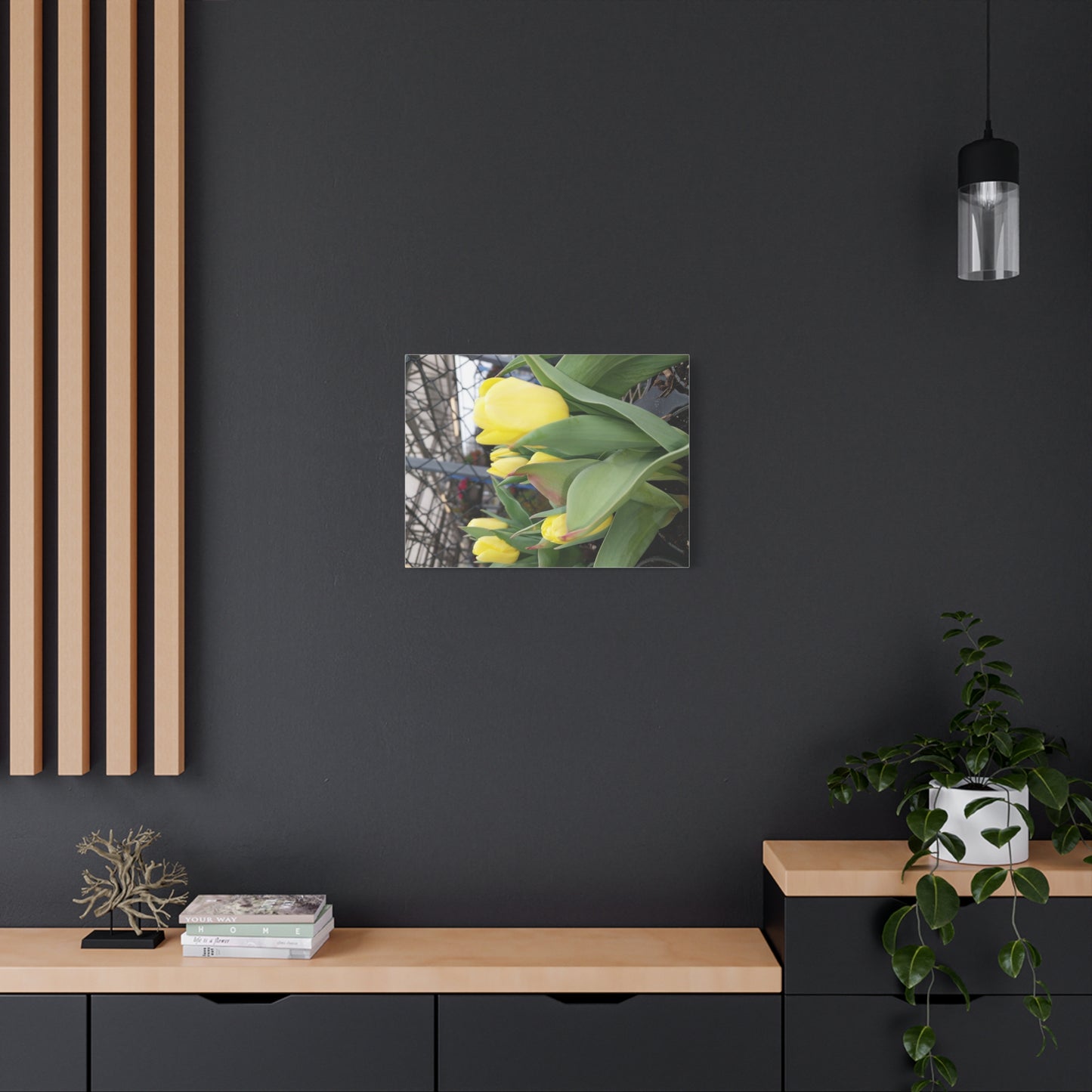 Yellow Tulip Stretched Canvas Art - Vibrant Floral Decor for Home & Gifts