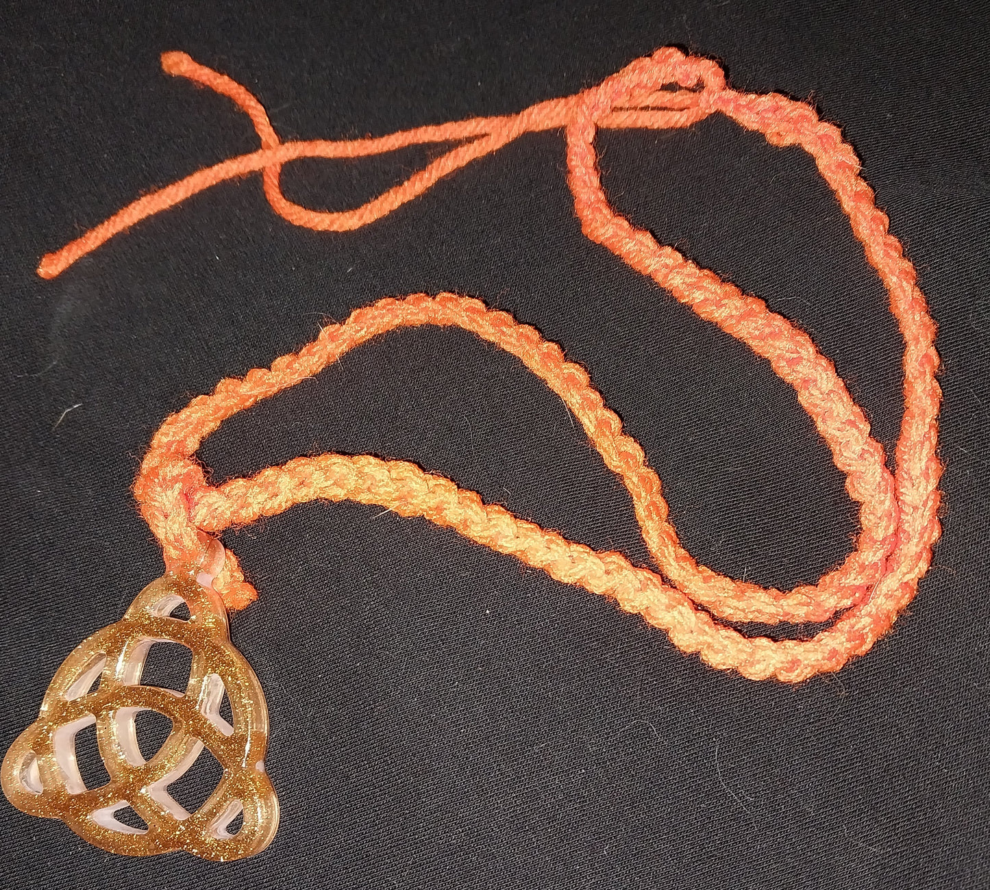 Triquetra Sparkly Copper Resin Necklace