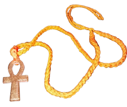 Egyptian Ankh Copper Sparkly Resin Necklace