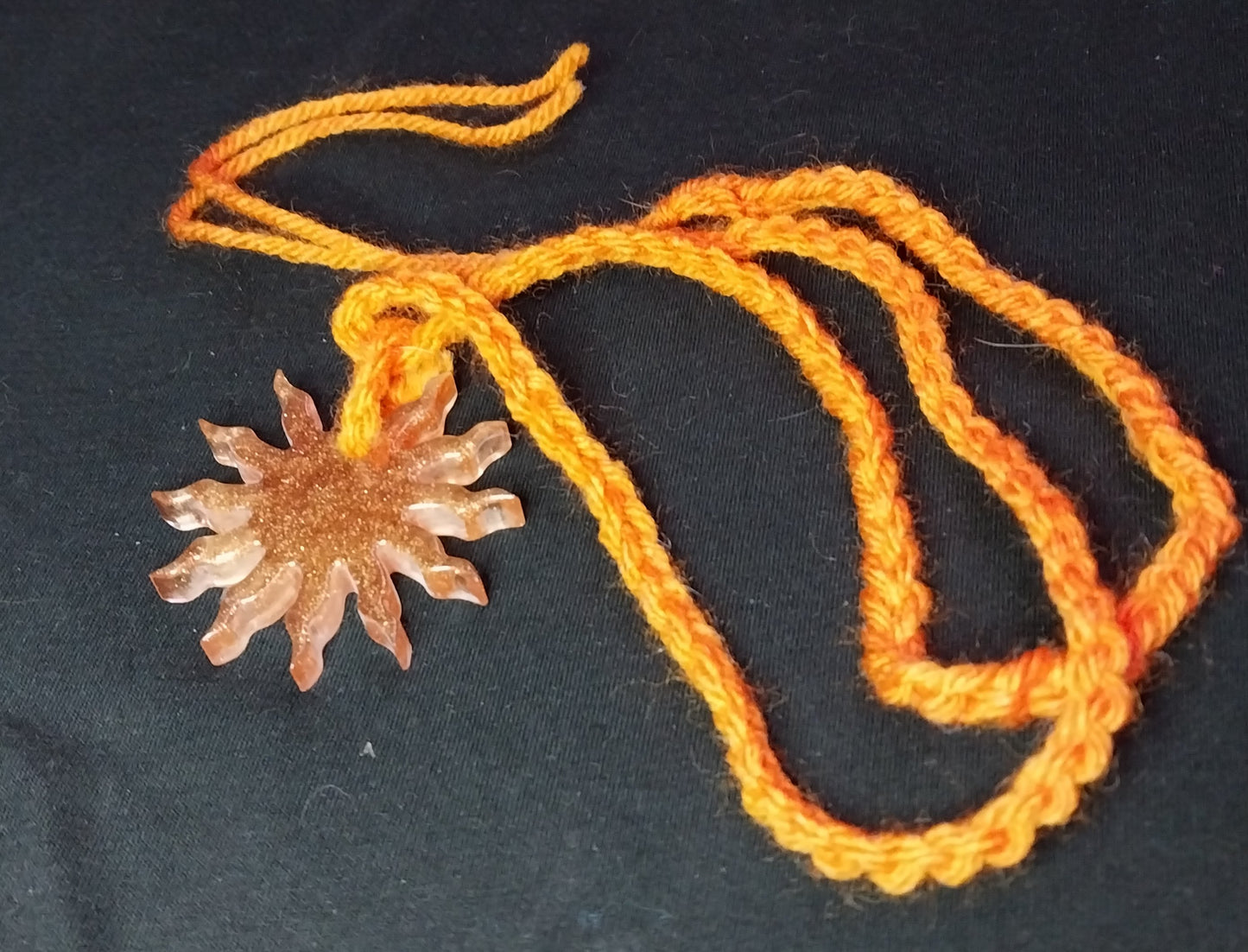 Sun Sparkly Copper Resin Necklace