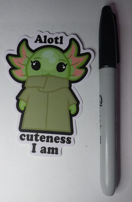 Axolotl Green Alotl Cuteness I Am Sticker