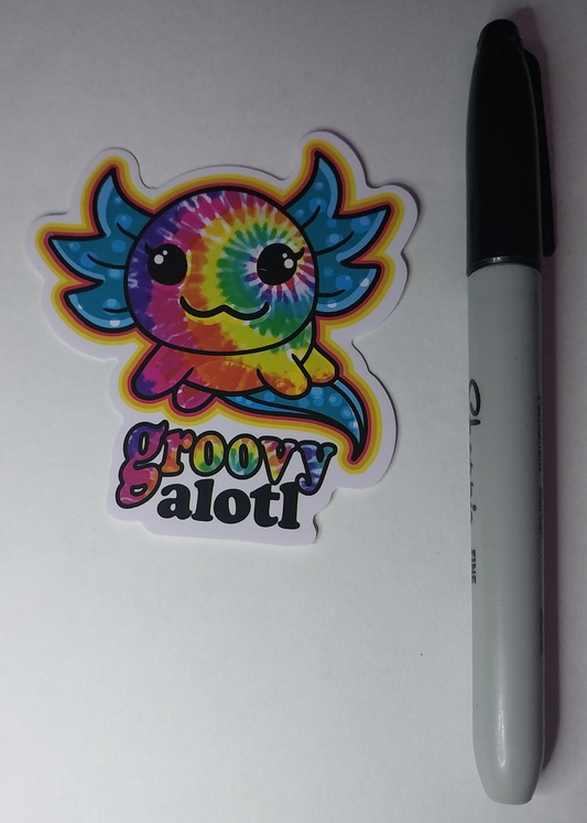 Axolotl Tie Dye Groovy -alotl Sticker