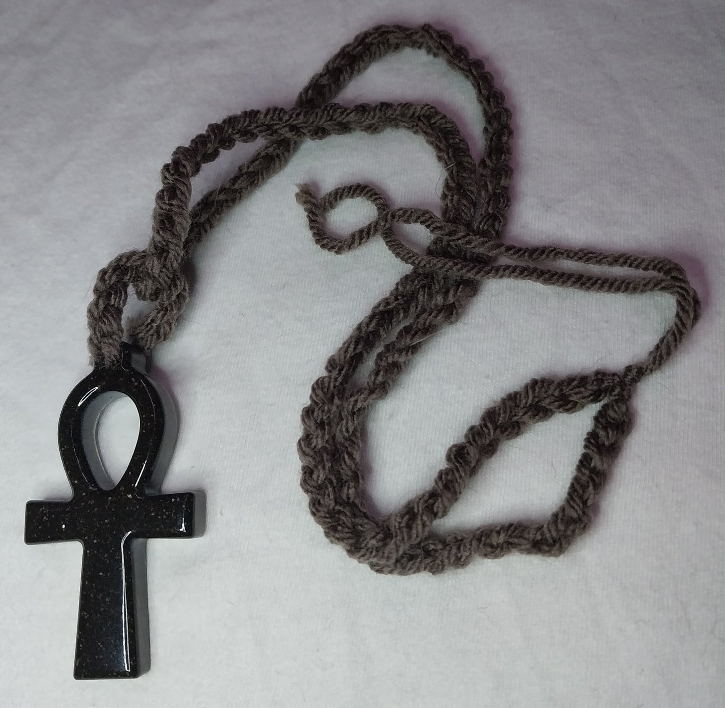 Egyptian Ankh Brown Idaho Dirt and Resin Necklace