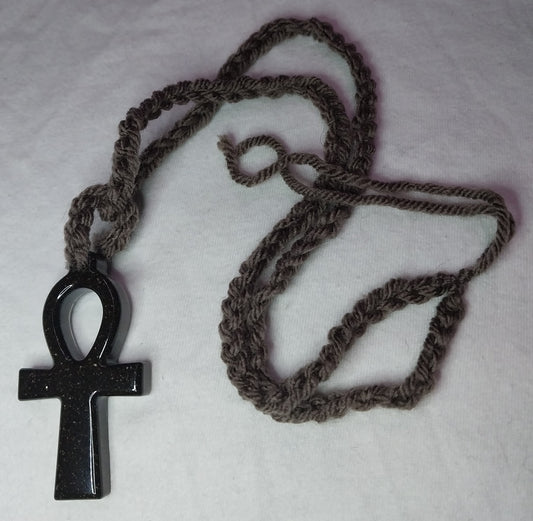 Egyptian Ankh Brown Idaho Dirt and Resin Necklace