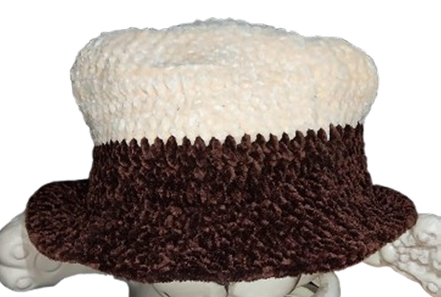 Morning Coffee Crochet Standard Bucket Hat OOAK Fuzzy