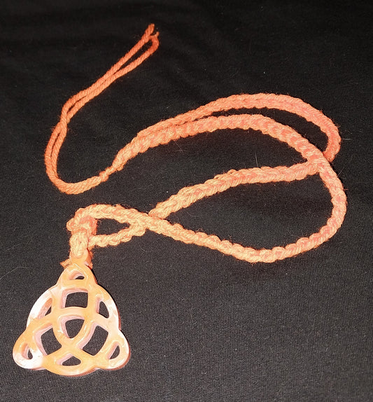 Triquetra Orange Creamsicle Resin Necklace