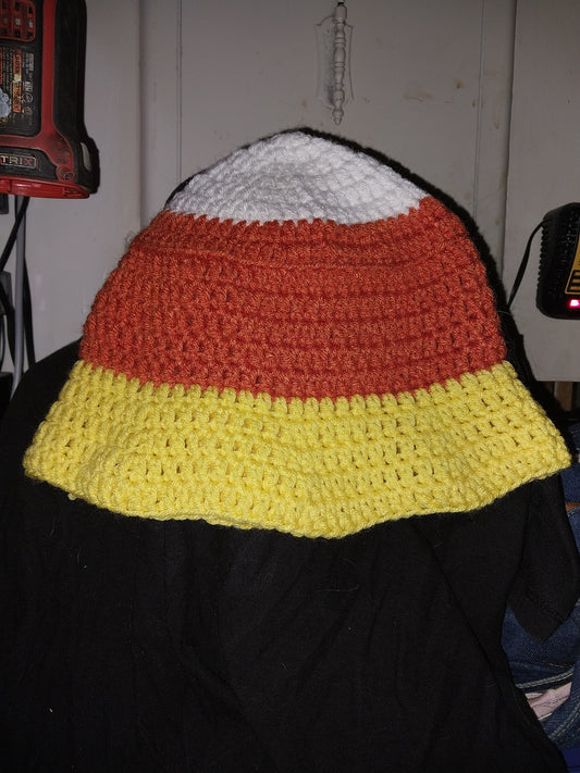 Candy Corn Crochet Standard Bucket Hat