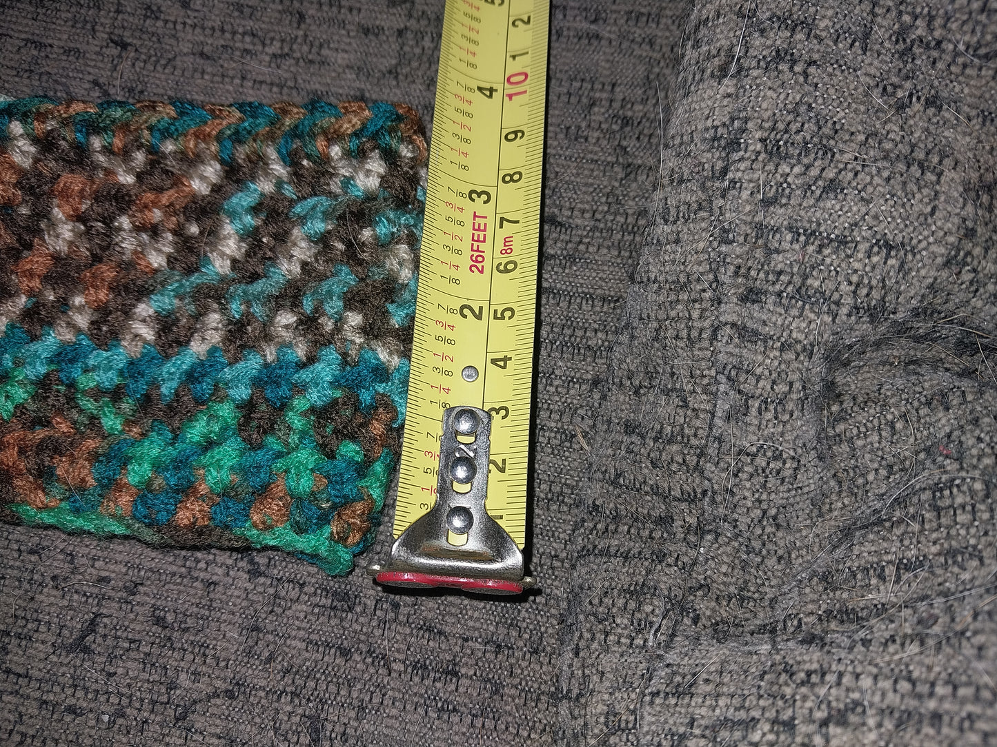 Crochet Headband in Brown and Blue OOAK