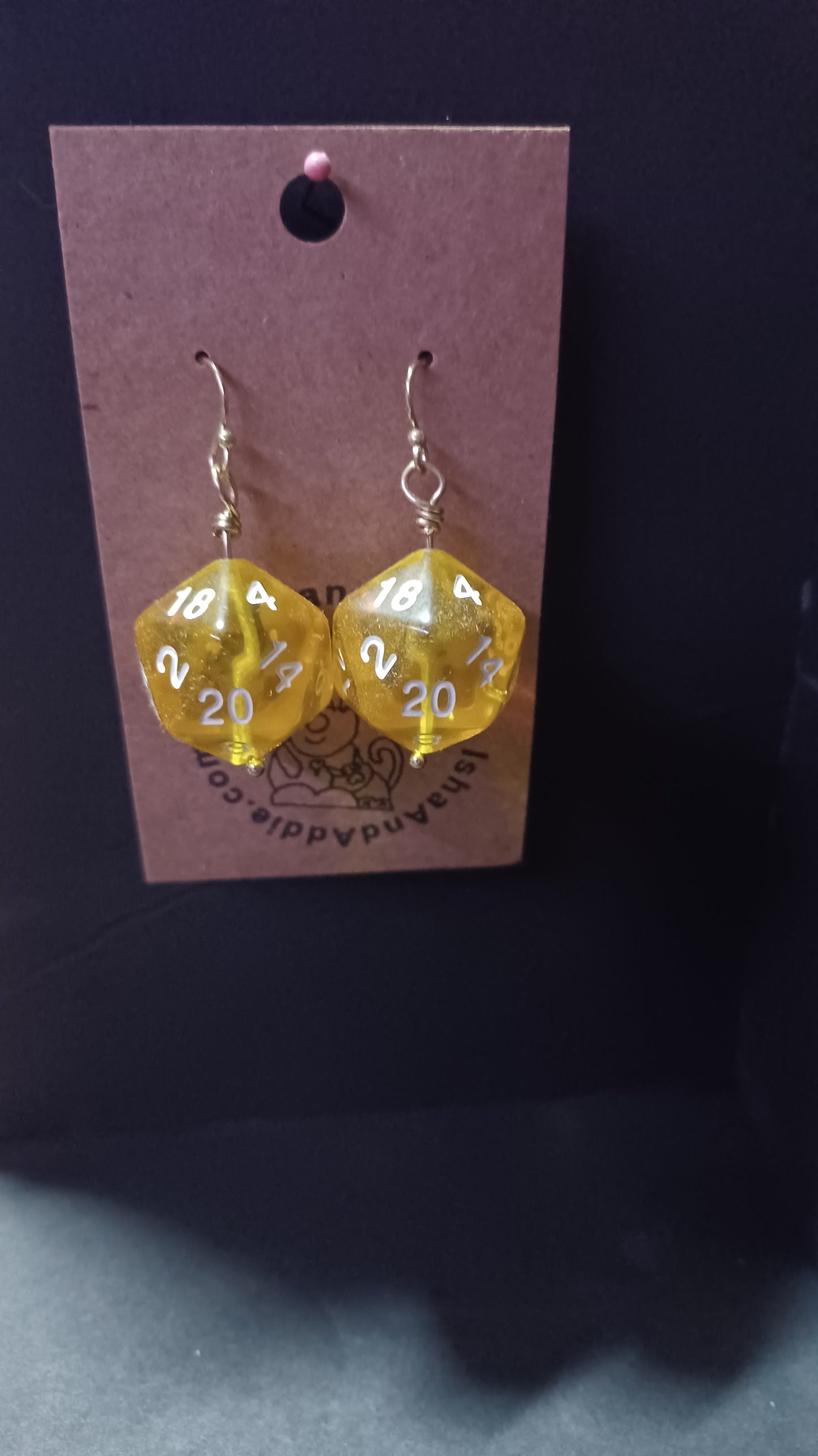 Natural 20 Earrings (clear yellow)