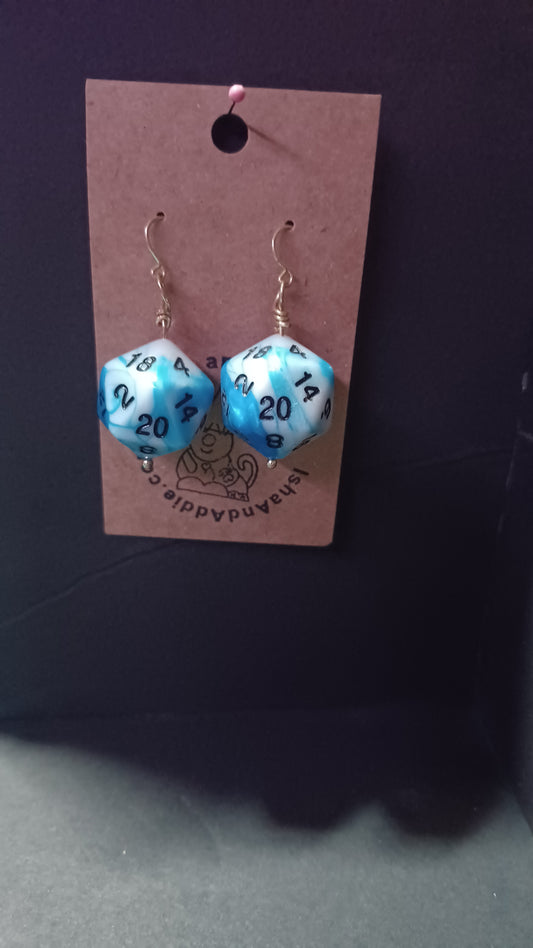 Natural 20 Earrings (sky blue)