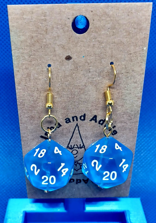 Natural 20 Earrings (clear blue)