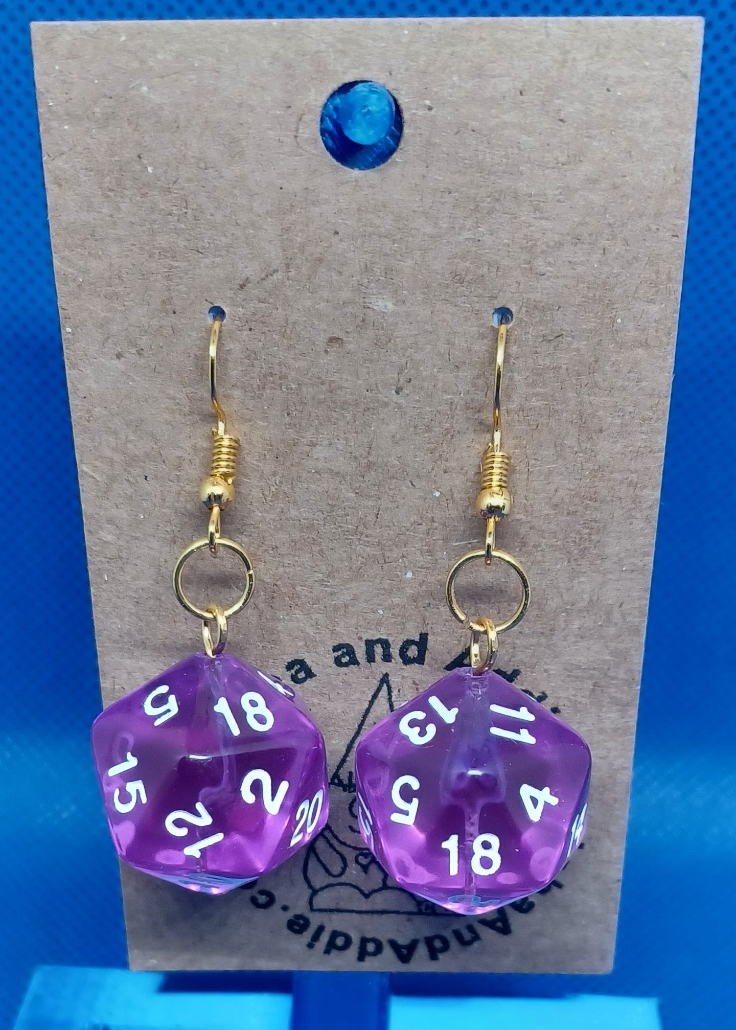 Natural 20 Earrings (clear purple)