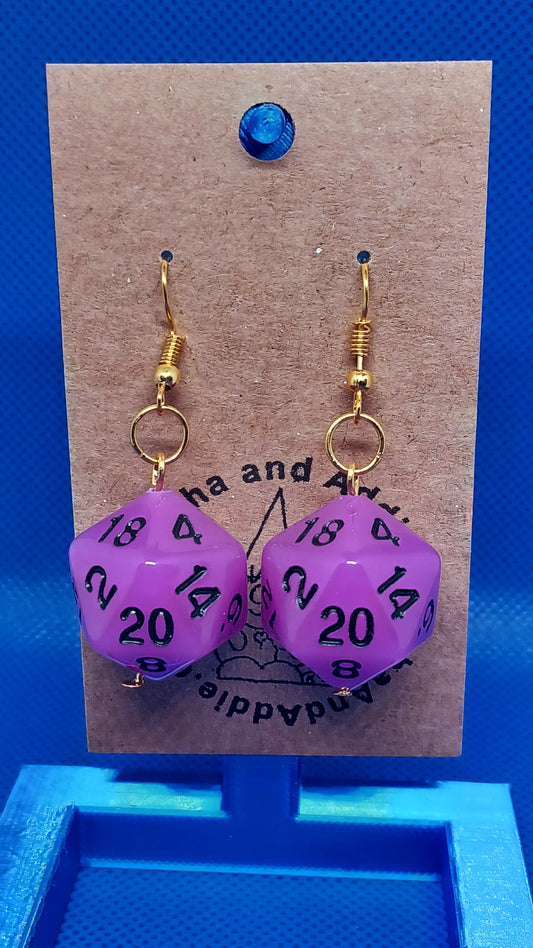Natural 20 Earrings (purple)